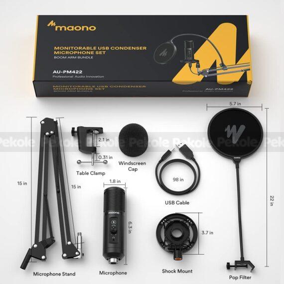 MAONO AU-PM422 Professional Cardioid Condenser Mic With Touch Mute Button - Image 2