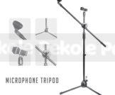 Microphone Floor Stand With Adjustable Two Microphone Holder (LW-38)