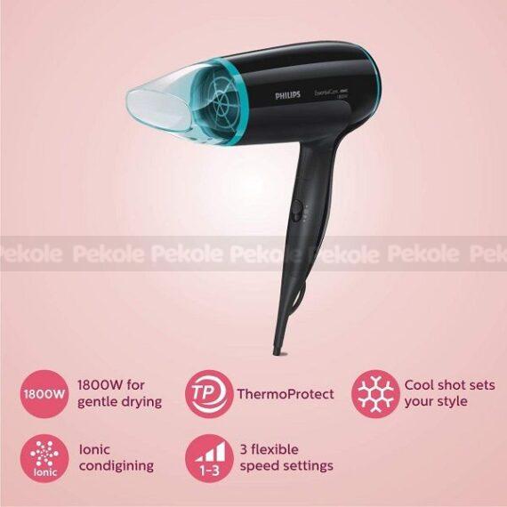 Original Philips BHD007/20 1800 Watts Hair Dryer (Black) - Image 2