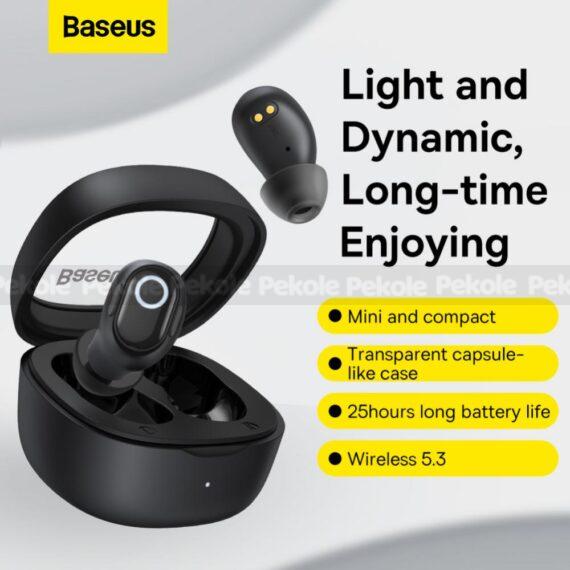 Baseus Bowei WM02 True Wireless Earphone - Black - Image 2