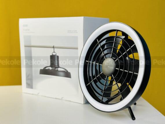 JISULIFE FA17 Rechargeable Fan with LED Light and Table Tripod- Black Color - Image 2