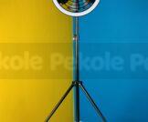 JISULIFE FA17 Rechargeable Fan with LED Ceiling Fan with Long Tripod Stand- Black Color