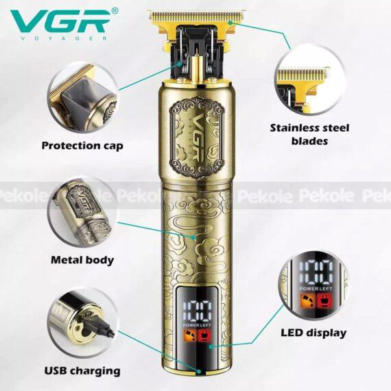 VGR V-073 Professional Hair Trimmer with LED Display - Image 2