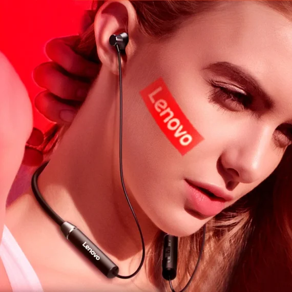Lenovo HE05 Neckband (Original)- Black Color - Image 2