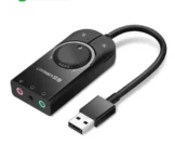 Ugreen USB External Sound Card Audio Interface With Volume Control & Mute Button