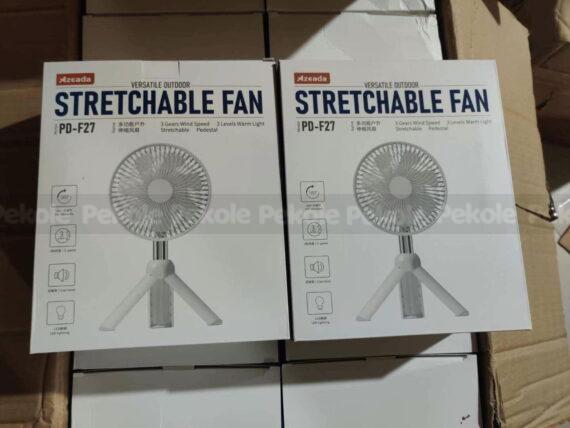 AZEADA PD-F27 Rechargeable Fan with Tripod Stand- White Color - Image 2