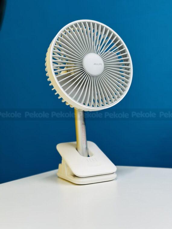 JISULIFE FA13R Rechargeable Clip Fan (8000mAh)- White Color - Image 2