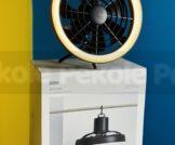 JISULIFE FA17 Rechargeable Fan with LED Light and Table Tripod- Black Color