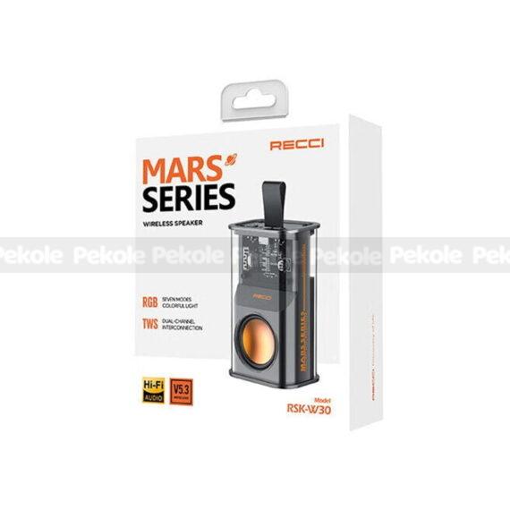 RECCI RSK-W30 Transparent Wireless Speaker with RGB Light- Black Color - Image 2