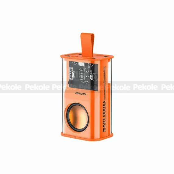 RECCI RSK-W30 Transparent Wireless Speaker with RGB Light- Orange Color