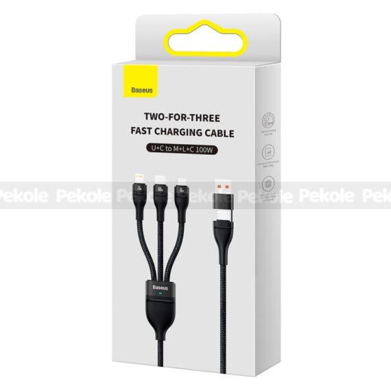 Baseus Two-for-Three Fast Charging Cable 100W - Image 2