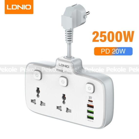 LDNIO SC2413 PD & QC3.0 2 Universal Outlets Power Socket