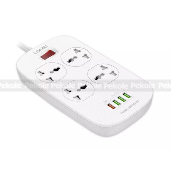 LDNIO SC4407 Power Socket 4 USB Charger with Power Extension Cord