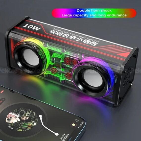 A88 10W Transparent Dual Bluetooth Speaker - Image 2