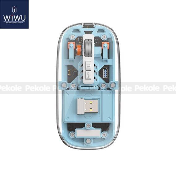 Trendy Hot Selling WIWU Crystal Transparent Wireless Mouse- Sky Blue Color