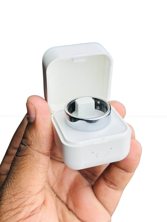 Smart Finger Ring for Fitness Tracking – With Charging Case – (Ring Size – 10) – Silver