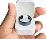 Smart Finger Ring for Fitness Tracking – With Charging Case  (Ring Size -10) -Black