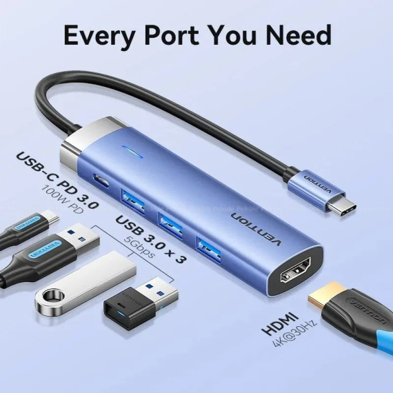 Vention 5-in-1 USB-C Docking Station-TGESB - Image 2