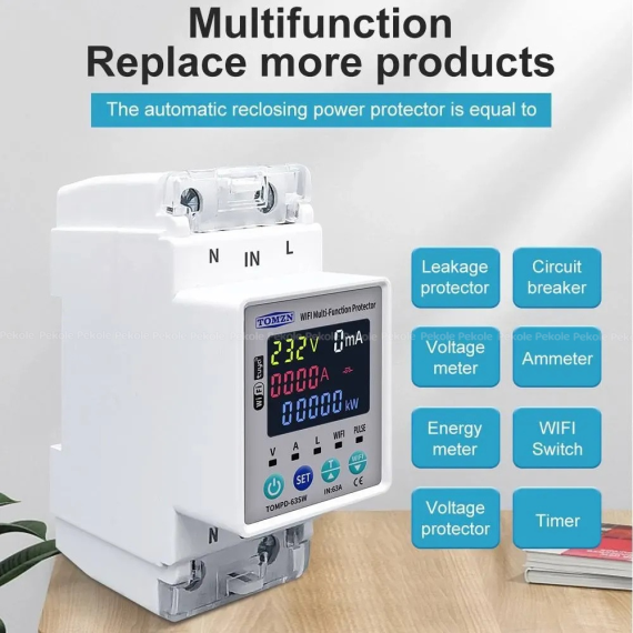TOMZN TOMPD-63SW WiFi Smart Circuit Breaker with Real-Time Energy Monitoring and App Control - Image 2