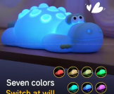 7 Color Crocodile Shape Silicone Night Light Toy for Kids