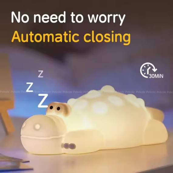 7 Color Crocodile Shape Silicone Night Light Toy for Kids - Image 2