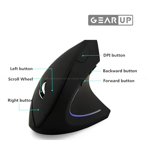 GearUP WM50 Ergonomic Bluetooth Wireless Vertical Mouse - Image 2