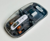 GearUP WM30 Transparent Crystal 2.4G + Bluetooth Magnetic Wireless Mouse- Gray Color