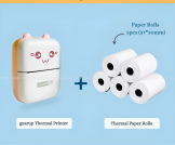 Gearup Thermal Printer & Thermal Paper Rolls Combo – Pink Color
