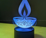 GearUP Acrylic Multicolor Night Lamp (DIYA) – Black