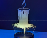 GearUP Acrylic Multicolor Night Lam (Candle) – Black