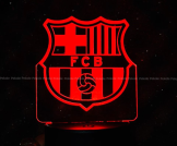 GearUP Acrylic Multicolor Night Lamp – FC Barcelona – White