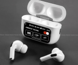 A9 Pro ANC Touch Screen Display Earbuds – White Color
