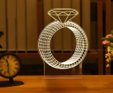 GearUP Acrylic Multicolor Night Lamp (Only Acrylic) Diamond Ring
