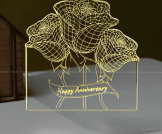 GearUP Acrylic Multicolor Night Lamp (Only Acrylic) Anniversary Rose