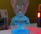 GearUP Acrylic Multicolor Night Lamp (Love Bear)