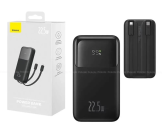 Baseus Comet Series 22.5W 20000mAh Dual Cable Digital Display Power Bank – Black Color