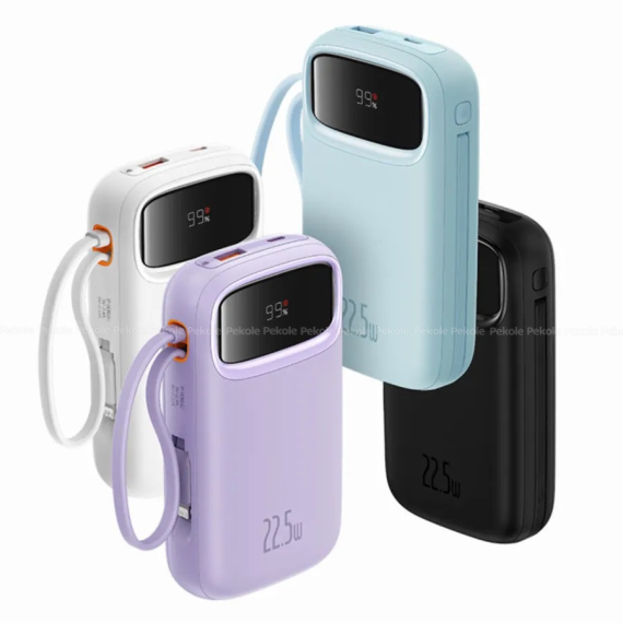 Baseus Comet Series 22.5W 20000mAh Dual Cable Digital Display Power Bank – Black Color - Image 2