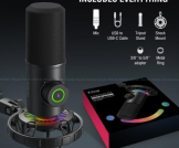 FIFINE K658 USB Dynamic Cardioid Podcast Microphone With A Live Monitoring, Gain Control, Mute Button
