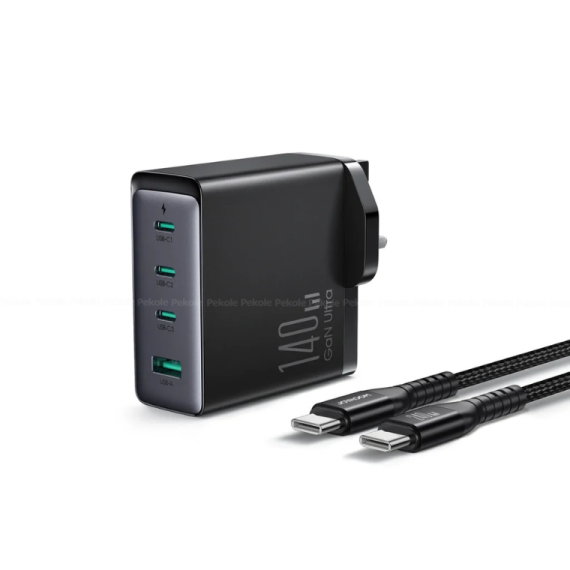Joyroom 140W GaN Ultra Fast Charger JR-TCG05 (C to C 1.2m Cable Included)