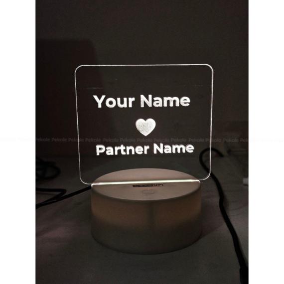Customizable Love Acrylic Lamp (X Love Y) – Black