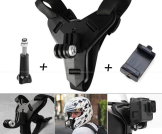Helmet Chin Mount and Mobile Holder For Smartphone & Action Camera- Black