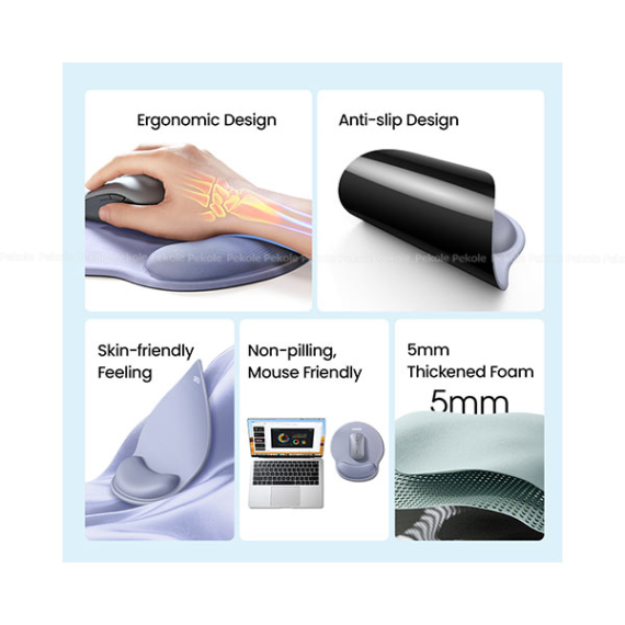 UGREEN LP668 Ergonomic Mouse Pad – Gray - Image 2