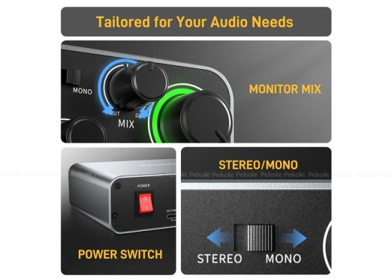 Maono PS22 Audio Interface for Recording, Music Production, Guitar - Image 2