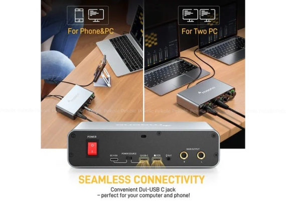 Maono PS22 Audio Interface for Recording, Music Production, Guitar - Image 3