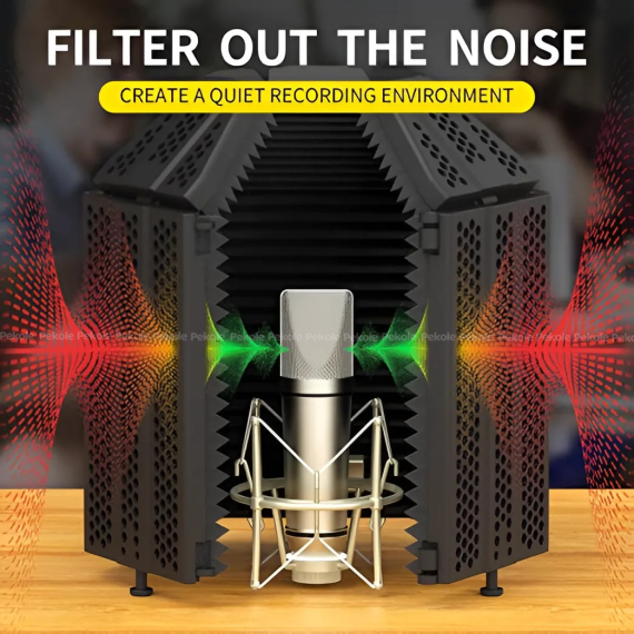 XTUGA Microphone Isolation Shield with Pop Filter - Image 2