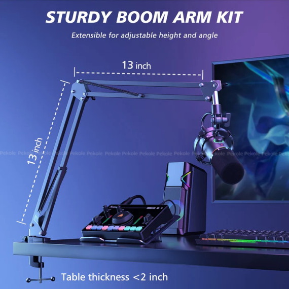 MAONO PD200XS USB/XLR Dynamic Microphone Set with Boom Arm - Image 3
