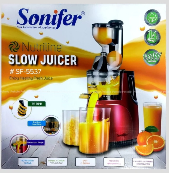 Sonifer SF-5537 Cold Press Fruit Slow Juicer & Food Mixer Extractor - Image 2
