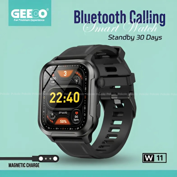 Geeoo W11 Bluetooth Calling Smart watch – Black - Image 3