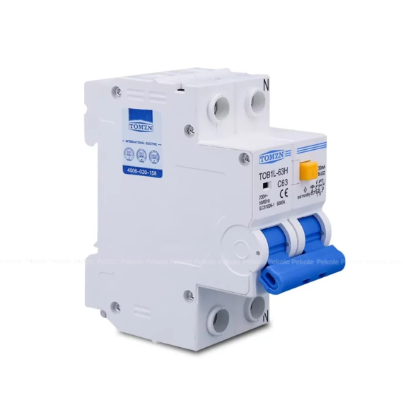 TOMZN RCBO TOB1L-63H 2P 63A 230V AC 50Hz/60Hz Residual Current Circuit breaker with over current and Leakage protection RCBO - Image 2