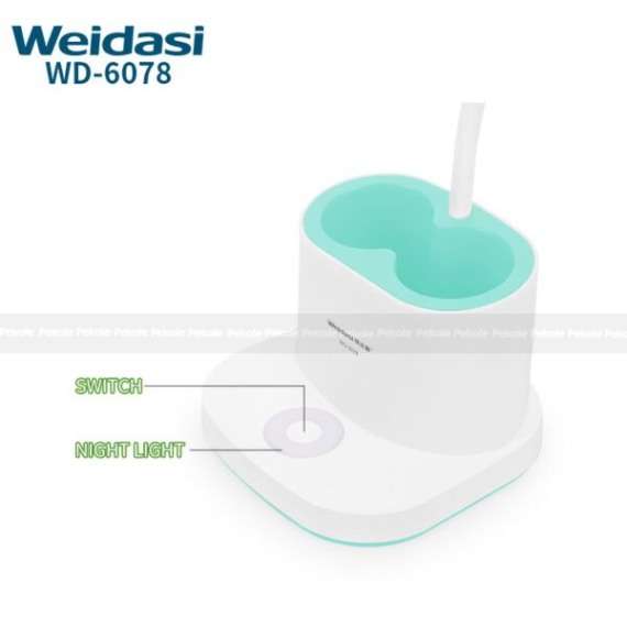 WEIDASI WD-6078 LED Touch Control Lamp with Pen Holder – White - Image 3